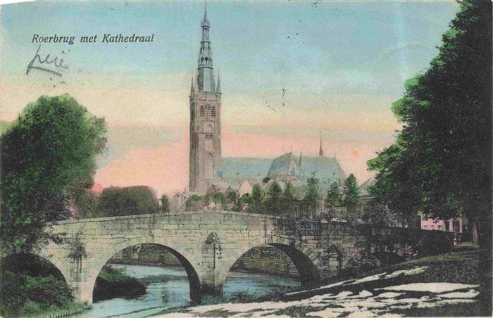 ROERMOND Limburg NL Roerbrug met Kathedraal