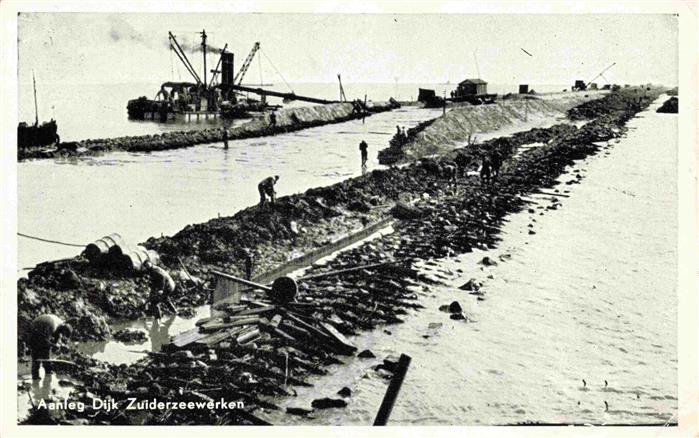 Zuiderzeewerken Friesland NL Aanleg Dijk