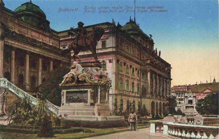 BUDAPEST HU Koenigl Burg Park mit Prinz Eugen Monument