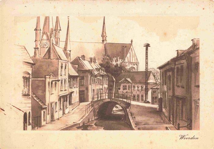 Woerden Utrecht NL Stempeltocht naar een Sepiateekening van Eline Canter Cremers