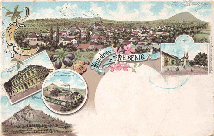 Trebenic Trebenice Trebnitz Boehmen CZ Panorama Radnice Tovarna Namesti Kostalov