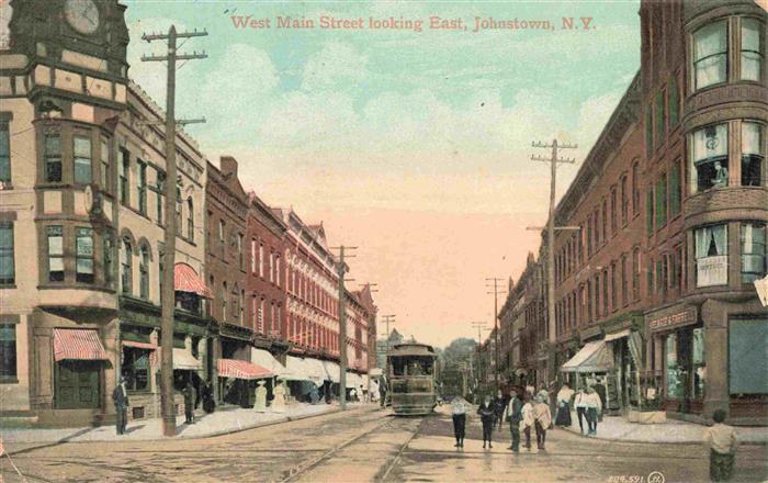 Johnstown New York USA West Main Street looking east Tram