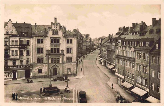 Mittweida Sachsen Markt mit Rochlitzer Strasse