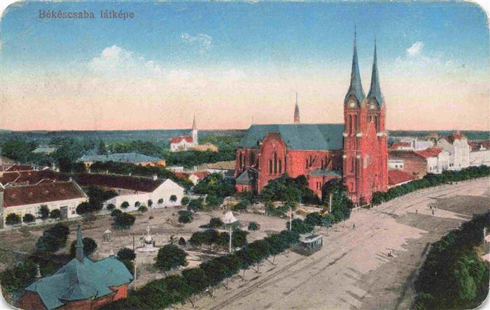 Bekescsaba HU Látképe Ansicht mit Kirche