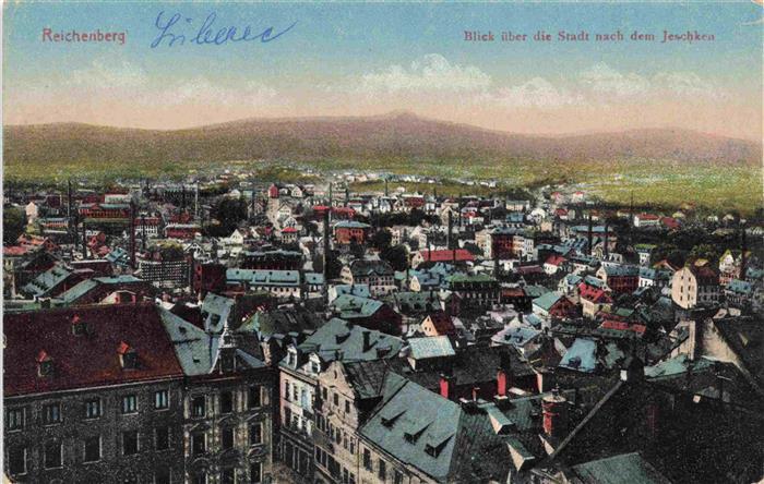 Reichenberg LIBEREC Boehmen CZ Blick ueber die Stadt nach dem Jeschken