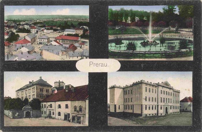 Prerau Olmuetz Prerov Olomouc CZ Teilansichten Parkanlagen Springbrunnen Soldate