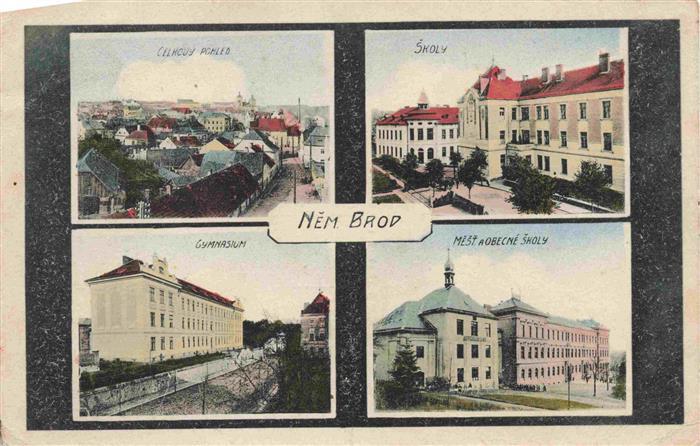 Nem Brod Nemecky-Brod Havlickuv Brod Deutsch-Brod CZ Stadtpanorama Schule Gymnas
