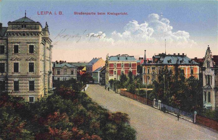 Leipa Boehmen Ceska Lipa CZ Strassenpartie beim Kreisgericht