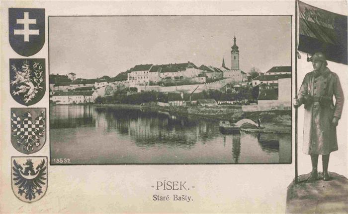 Pisek  Pisch CZ Stare Basty Panorama Wappen Soldat