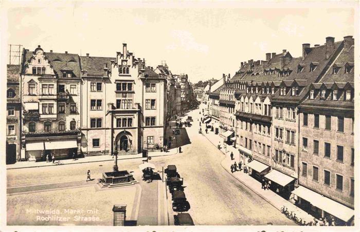 Mittweida Sachsen Markt mit Rochlitzer Strasse