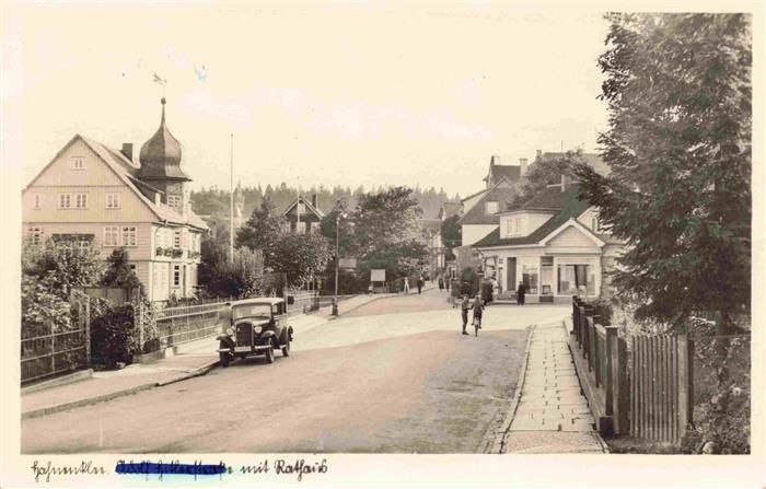 Hahnenklee-Bockswiese Harz Strassenpartie mit Rathaus