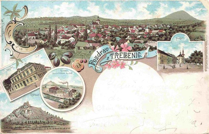 Trebenic Trebenice Trebnitz Boehmen CZ Panorama Teilansichten Litho