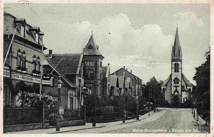 Gonsenheim Strassenpartie Gasthaus Kirche