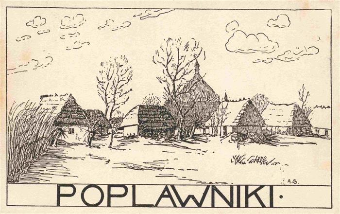 Poplawniki Iwano-Frankiwsk Stanislau UA Dorfansicht Kuenstlerkarte
