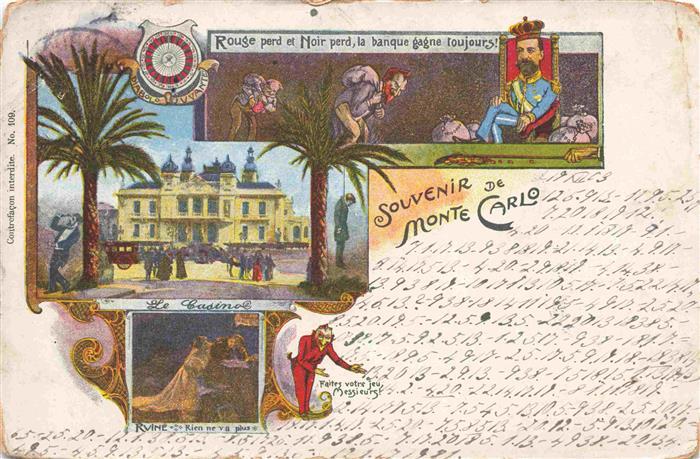 MONTE-CARLO MONACO Casino Kuenstlerkarte