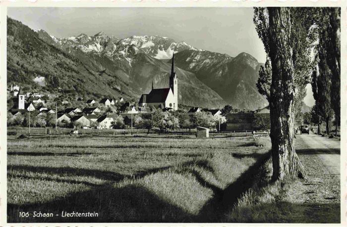 Schaan Liechtenstein FL Panorama Kirche