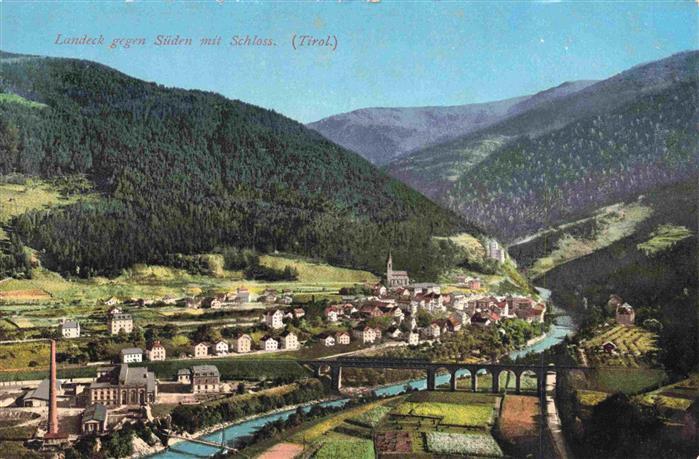 Landeck  Tirol AT Panorama mit Schloss