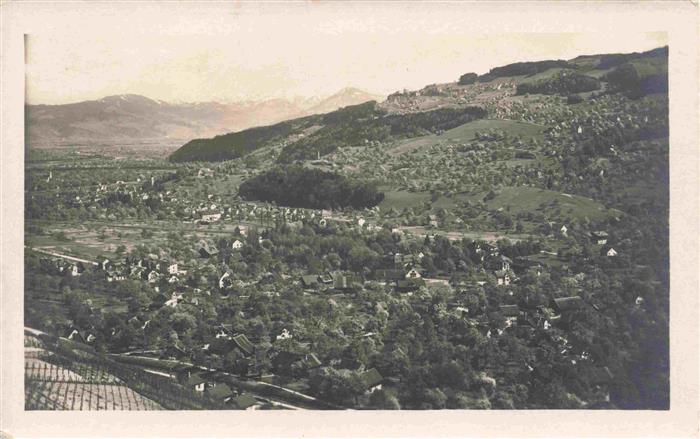 Thal Sulzberg Vorarlberg AT Blick vom Steinernen Tisch ins Rheintal und Vorarlbe