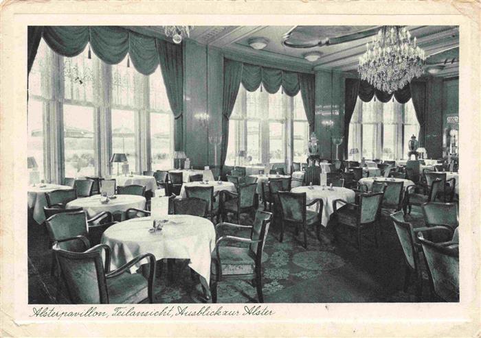 HAMBURG  CITY Alsterpavillon Gastraum Feldpost