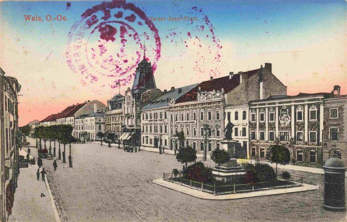 WELS Oberoesterreich AT Kaiser-Josef-Platz Denkmal Zensur Stempel