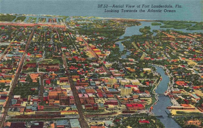 Fort Lauderdale Florida USA Aerial view looking towards the Atlantic Ocean