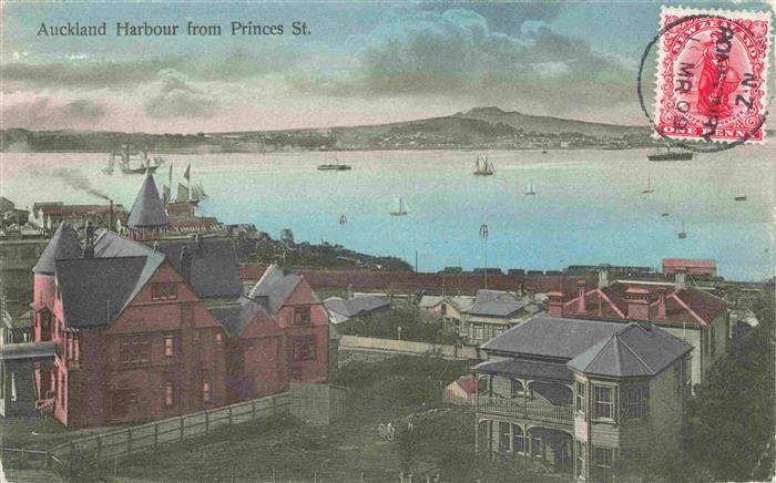 Auckland New Zealand Harbour as seen from Princes Street