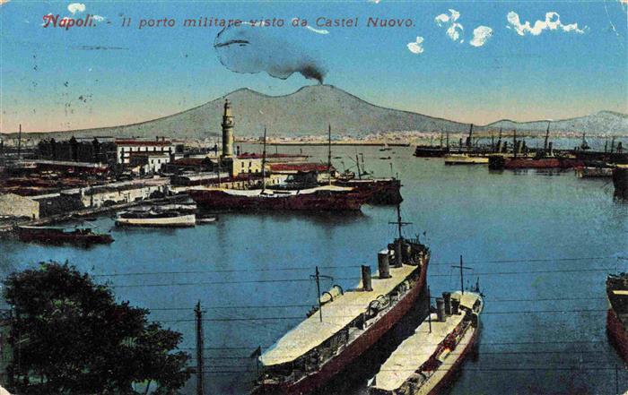 NAPOLI Neapel Naples IT Il porto militare visto da Castel Nuovo
