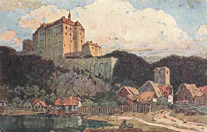 Sternberg  Maehren Ostsudeten Sternberk CZ Ansicht mit Schloss Kuenstlerkarte