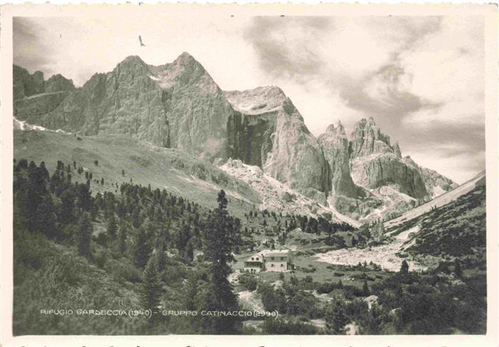Rifugio Gardeccia Gardecciahuette Trento IT Panorama Gruppo Catinaccio Berghaus