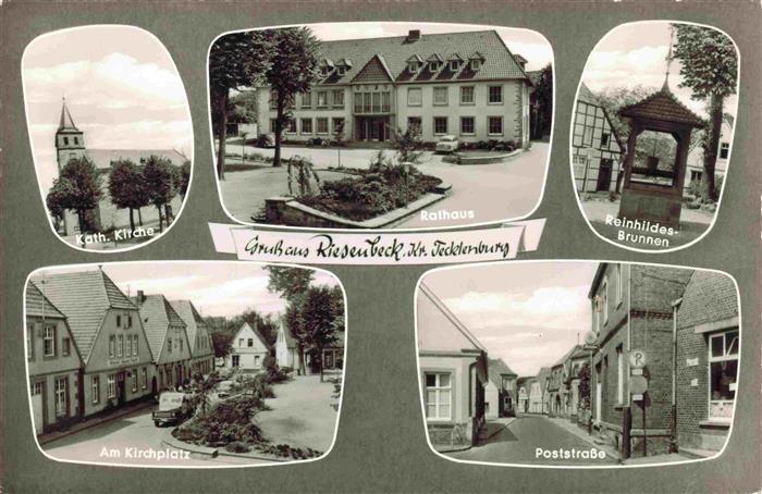 Riesenbeck Hoerstel Steinfurt NRW Kirche Rathaus Reinhildes-Brunnen Kirchplatz P