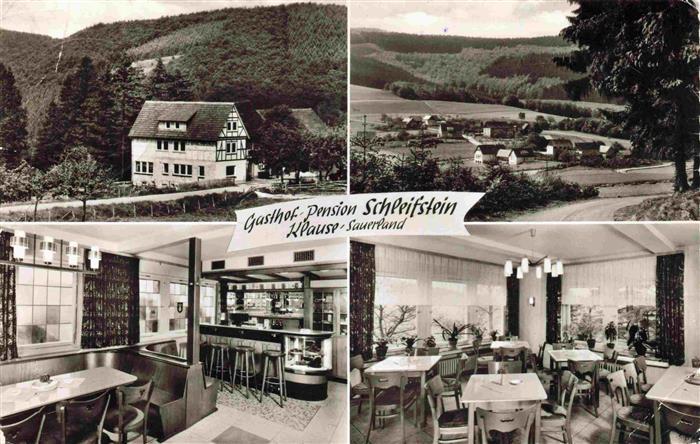 Klause Meschede Sauerland NRW Gasthof Pension Schleifstein Gastraum Panorama