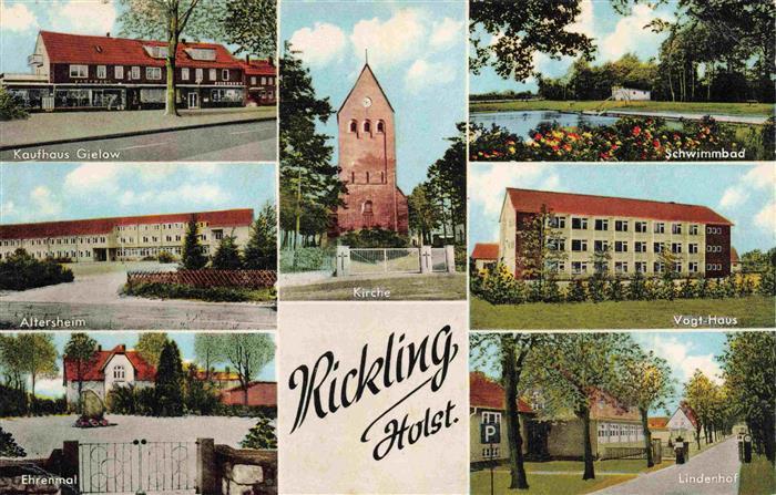Rickling Schleswig-Holstein Kaufhaus Altersheim Ehrenmal Kirche Schwimmbad Vogth