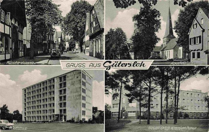 GueTERSLOH NRW Muensterstrasse Apostelkirche Rathaus Krankenhaus