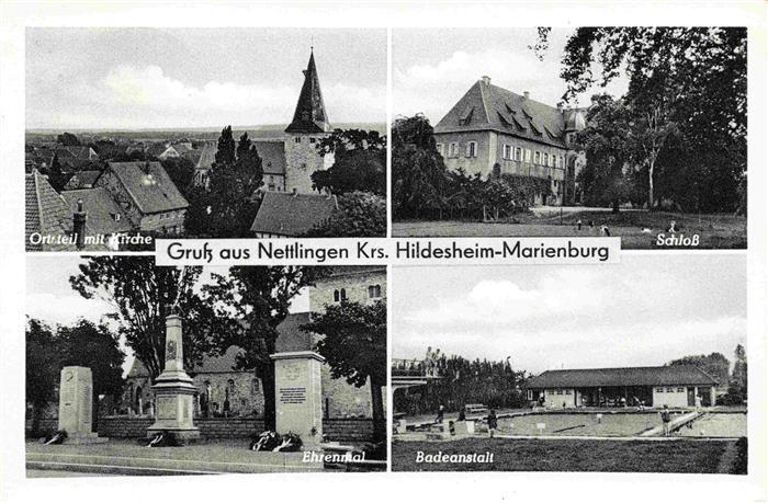 Nettlingen Soehlde Hildesheim Niedersachsen Ortsansicht mit Kirche Schloss Ehren