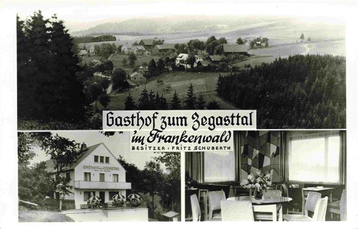Gottsmannsgruen Wald Gasthof zum Zegasttal Gastraum Panorama Frankenwald