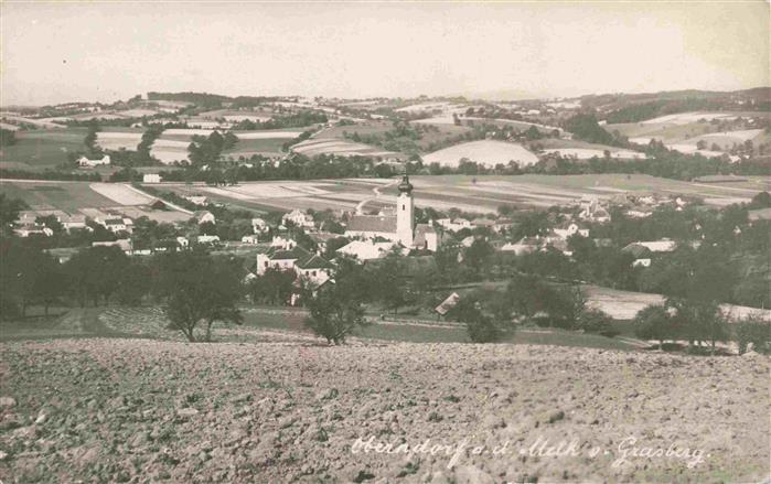 Oberndorf Melk Niederoesterreich AT Panorama Blick vom Grasberg