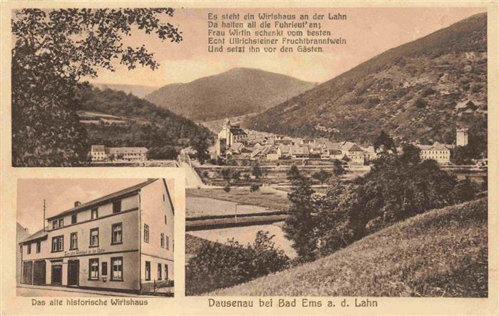 Dausenau Rheinland-Pfalz Panorama Altes historisches Wirtshaus