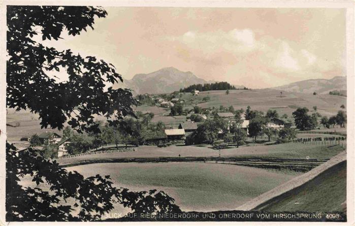 Obermaiselstein Oberallgaeu Bayern Panorama Blick vom Hirschsprung auf Ried Nied