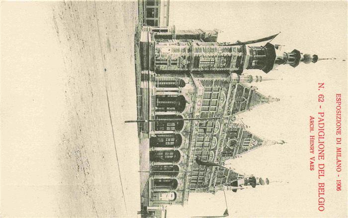 MILANO Mailand IT Esposizione di Milano 1906 Padiglione del Belgio Cartolina Off