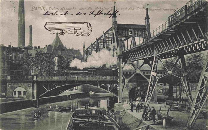 BERLIN  CITY Elektrische Hochbahn ueber Anhalter Bahn und Landwehrkanal