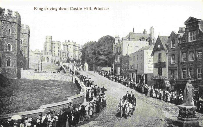 Windsor  Castle London UK King driving down Castle Hill