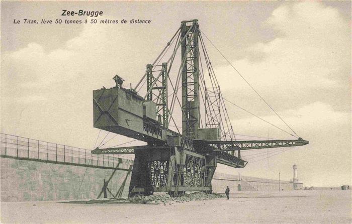 Zee-Brugge Zeebrugge Zeebruegge Belgie Le Titan leve 50 tonnes