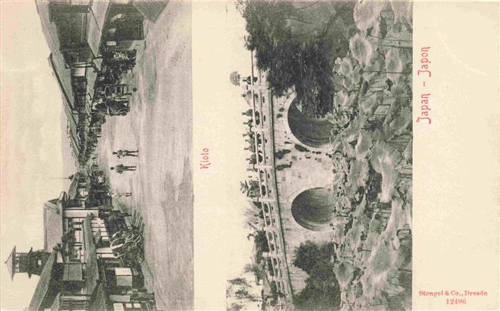Kioto Kyoto Japan Strassenpartie Bruecke