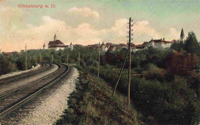 Guenzburg Bayern Panorama Eisenbahnlinie