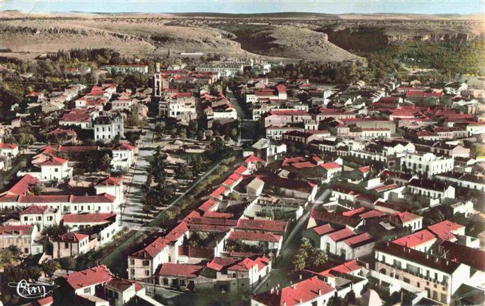 Saida Algerie Vue aérienne sur la Mairie Eglise et Place Bugeaud