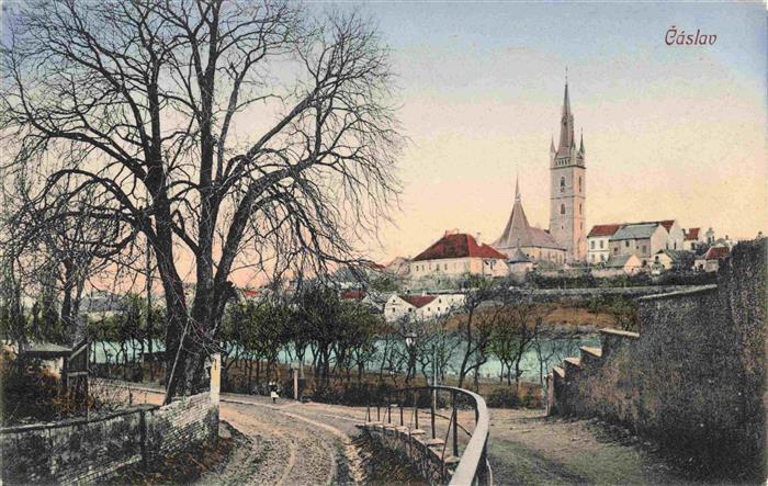 Caslav Tschaslau CZ Panorama mit Blick zur Kirche