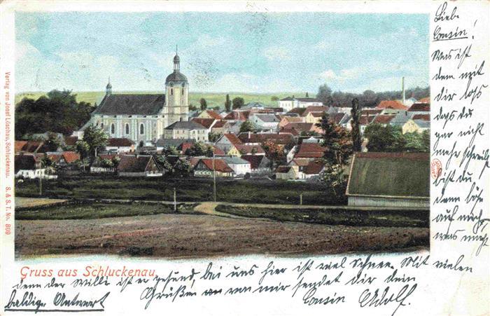 Schluckenau Sluknov CZ Ansicht mit Kirche