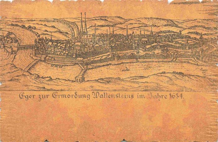 Eger  Cheb CZ zur Ermordung Wallensteins im Jahre 1634 Kuenstlerkarte