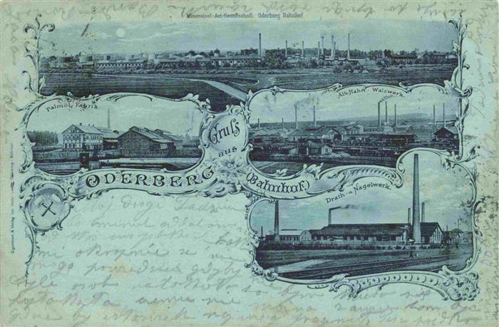 Oderberg Bohumin CZ Panorama Bahnhof Palmoel Fabrik A. Hahn-Walzwerk Drat- und N