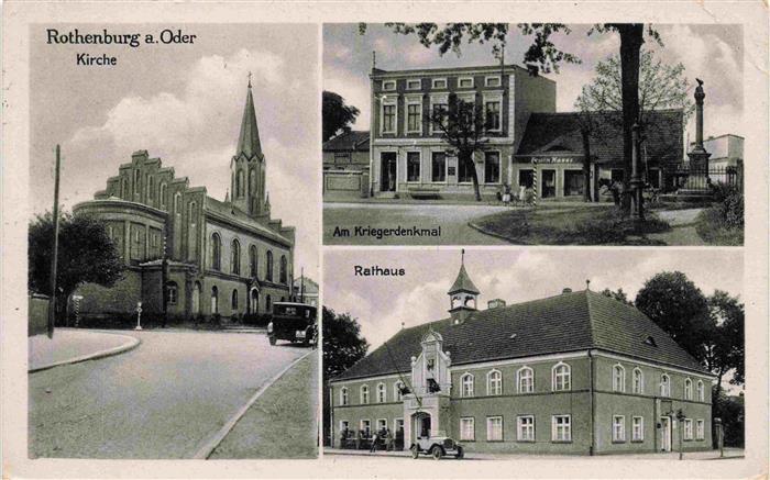 Rothenburg Oder Czerwiensk PL Kirche Kriegerdenkmal Rathaus